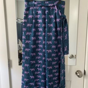 Silky Animal Tiger Print J Crew Tie Waist Pants